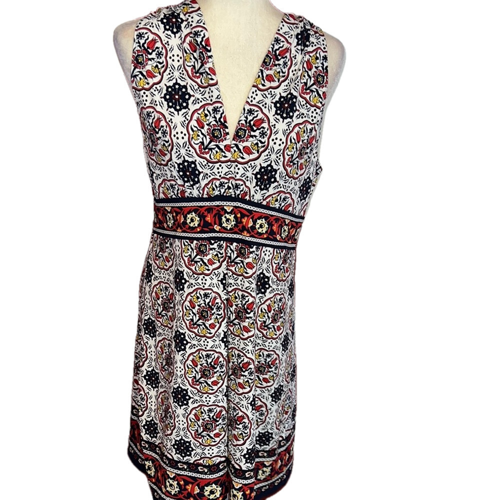 NWT Max Studio White and Black Sleeveless Sundress Floral Large